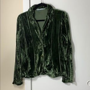 Passion Concept Green Crushed Velvet Jacket